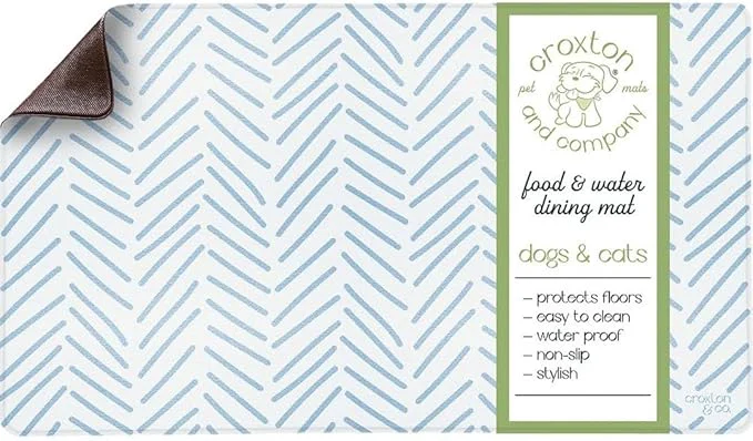 Unique CROXTON CO. Non-Slip Faux Leather Pet Feeding Mat for Dog Bowls Large Bowl Mat for Food and Water Durable Easy-to-Clean Pet Food Mat for Floors Size 16.5 x28 About ThisOverview Exceptional