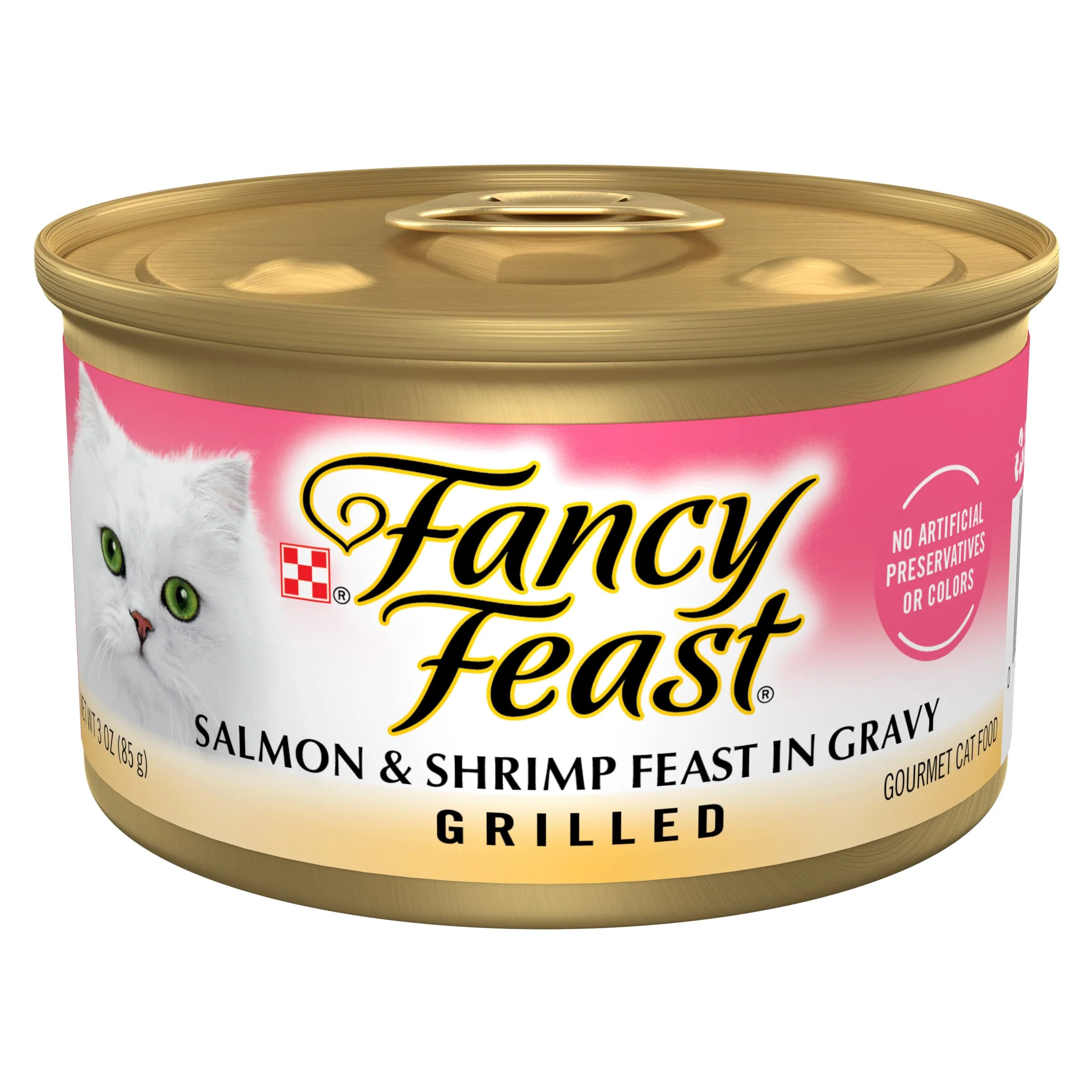 Environmentally Friendly Fancy Feast Grilled Salmon Shrimp Feast in Gravy Wet Cat Food – 3 oz Cans Pack of 24 Eco-Friendly