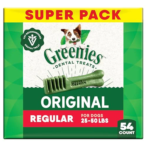 High-End Greenies Regular Dental Dog Treats - 54 oz Pack 54 Treats Vet- Oral Care Environmentally Friendly