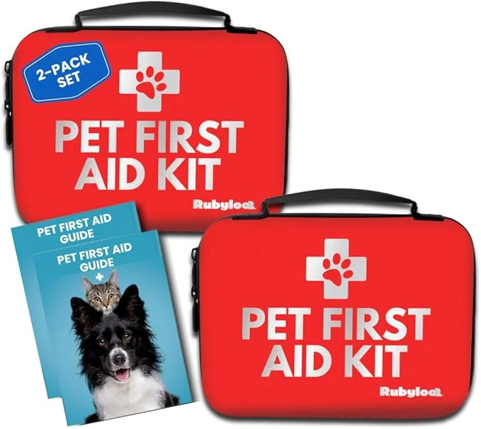 Efficient Dog First Aid Kit 2-Pack – Vet- Pet First Aid Supplies for Dogs Cats in Emergencies – Pet First Aid Guide Tick Remover Slip Leash Medical Essentials for Home Camping Car TravelAbout ThisOverview Superior