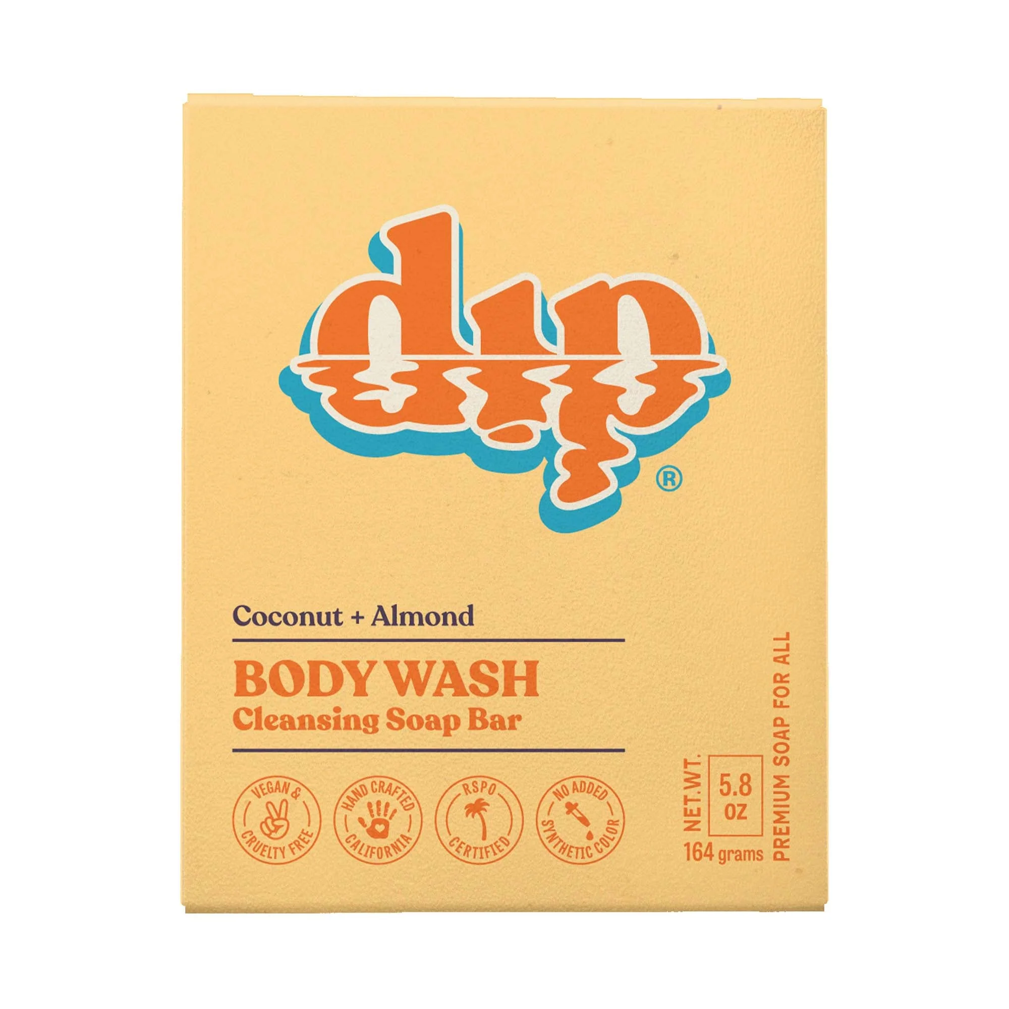 Dependable Dip Body Wash Cleansing Soap Bar - Coconut Almond Traditional