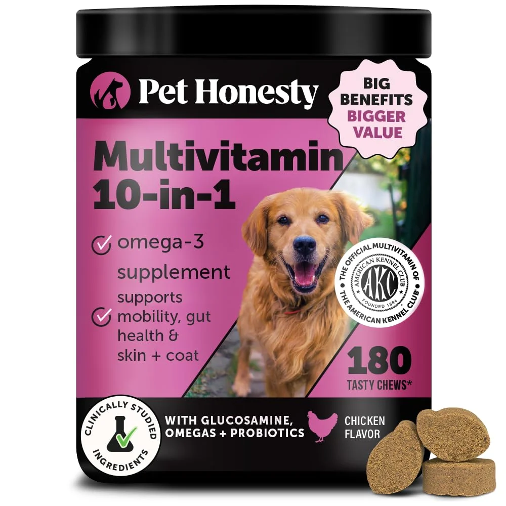 High-Quality Pet Honesty Dog Multivitamin 10-in-1 – Health Heart Coat Support Chicken 180 ct Trendy