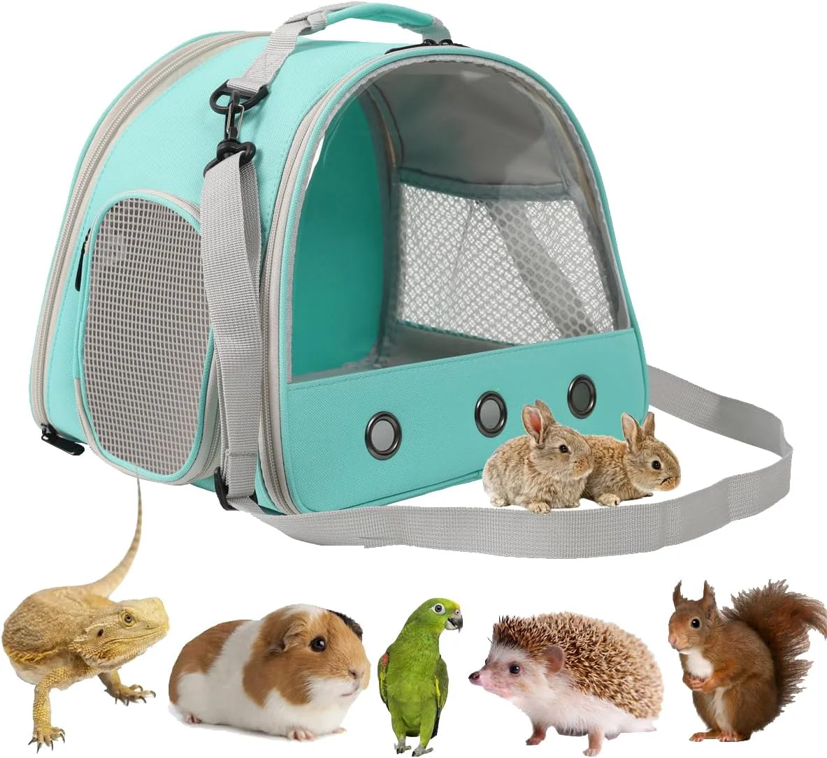 Flexible Bearded Dragon Carrier Lizards Travel Bag Small Animal Travel Carrier for Hedgehog Rat Parrot Bird Portable Guinea Pig Travel Carrier for 2 Carefully Designed