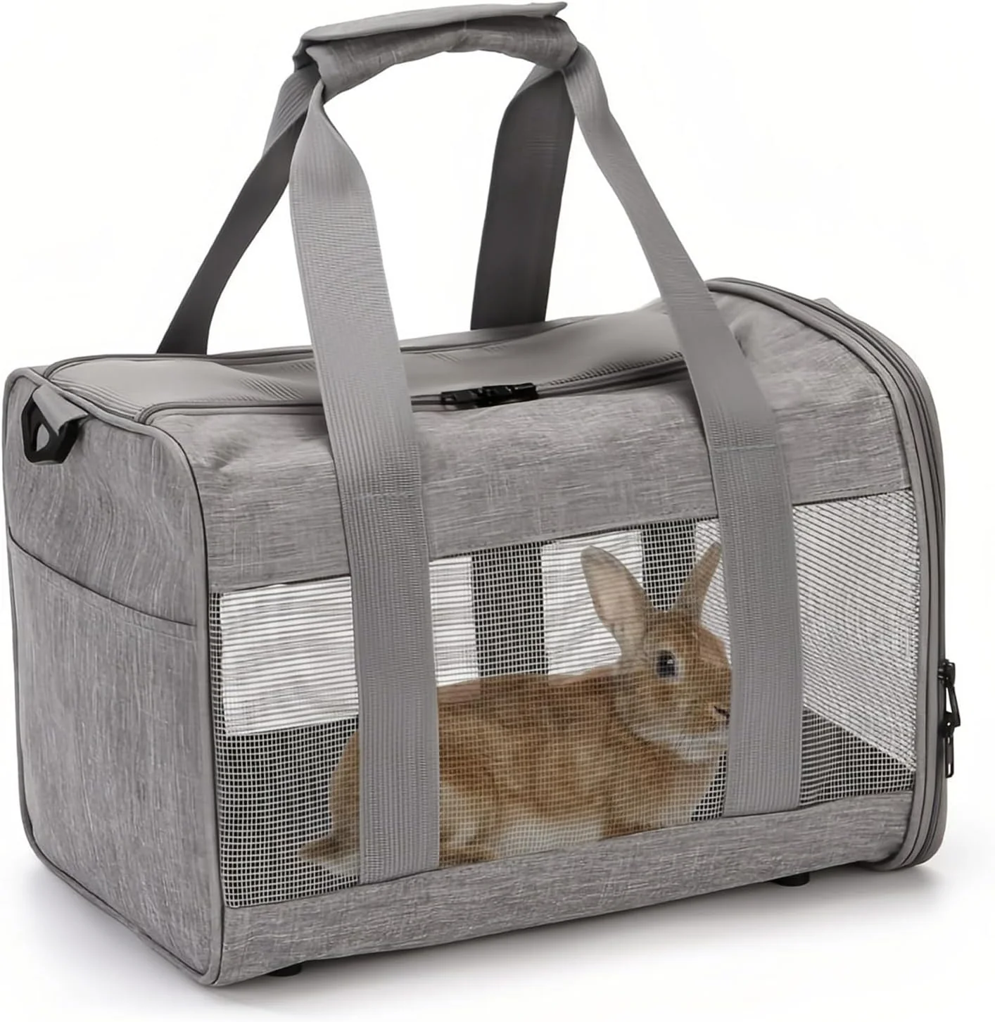 Unique PINVNBY Small Pet Carrier Guinea Pig Carrier Bunny Carrier for Travel Camping Outdoor Breathable Pet Portable Hand Bag for Hamster Bunny Guinea Pig（Gray） Enhanced
