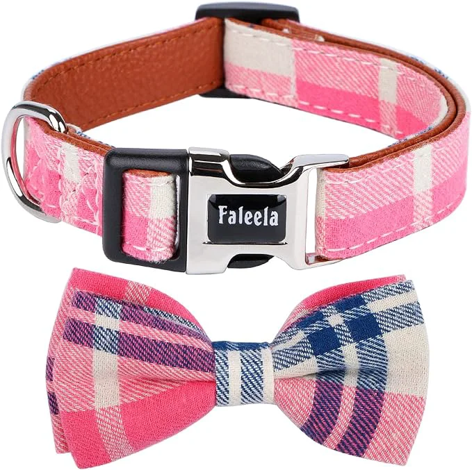 Advanced Faleela Soft Comfy Bowtie Dog Collar Detachable and Adjustable Bow Tie Collar Modern