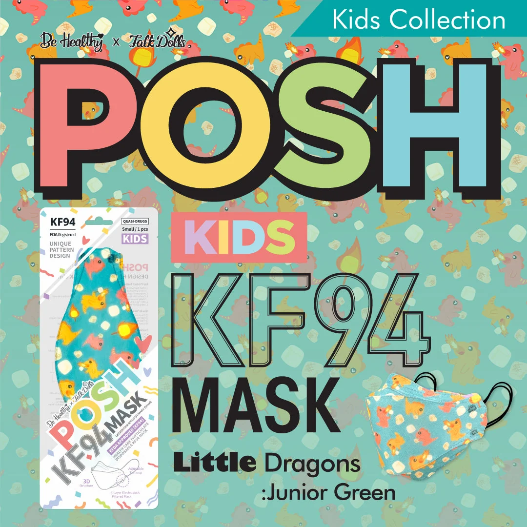 Contemporary POSH KIDS KF94 Small Mask Little Dragons - Junior Green KA16 Versatile