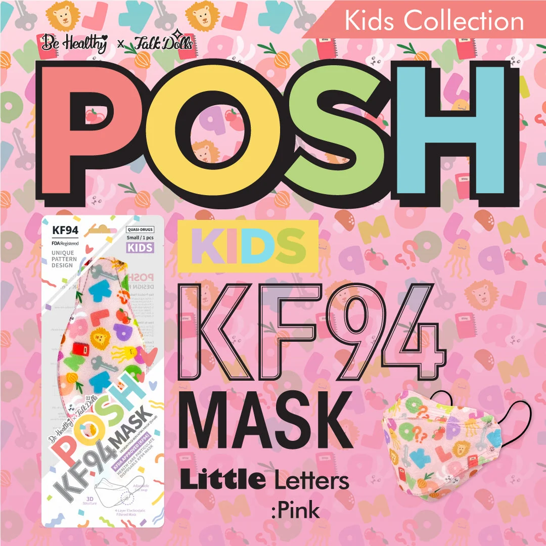 Responsible POSH KIDS KF94 Small Mask Little Letters - Pink KA08 Quality