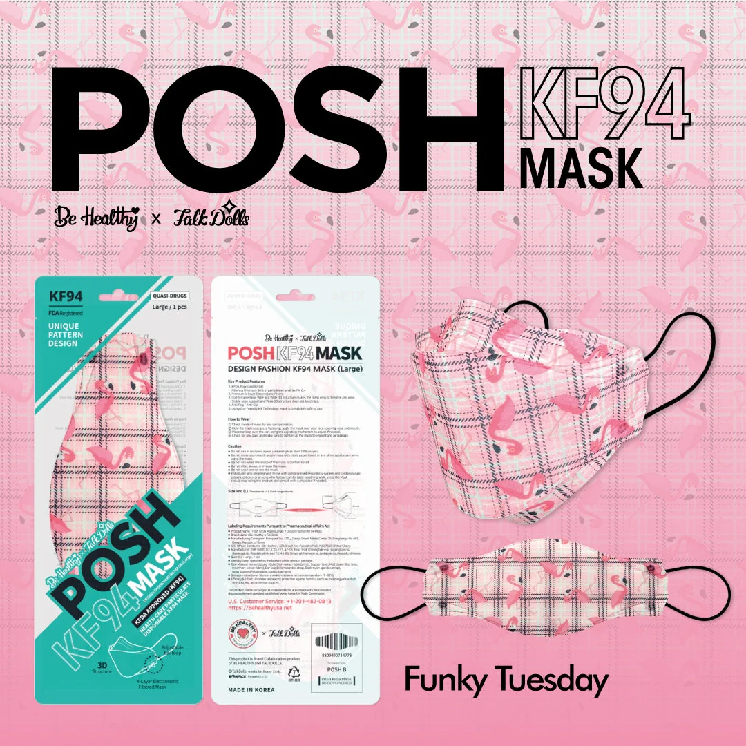 Exceptional POSH KF94 Mask Funky Tuesday B07 Smooth