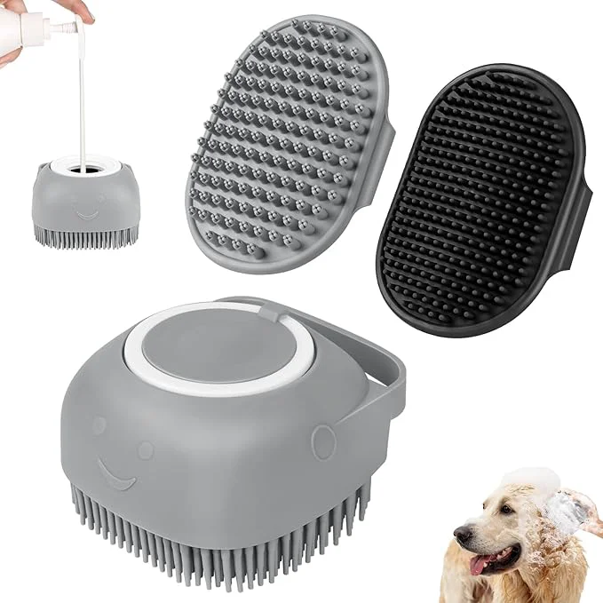 Functional Comotech 6PCS Dog Bath Brush Dog Toothbrush Adjustable Handle Shampoo Brush Scrubber for Short Long Haired Dogs Cats Effectively Solve Odor Stain Removal Problems Gray Gray Black About ThisOverview High-End