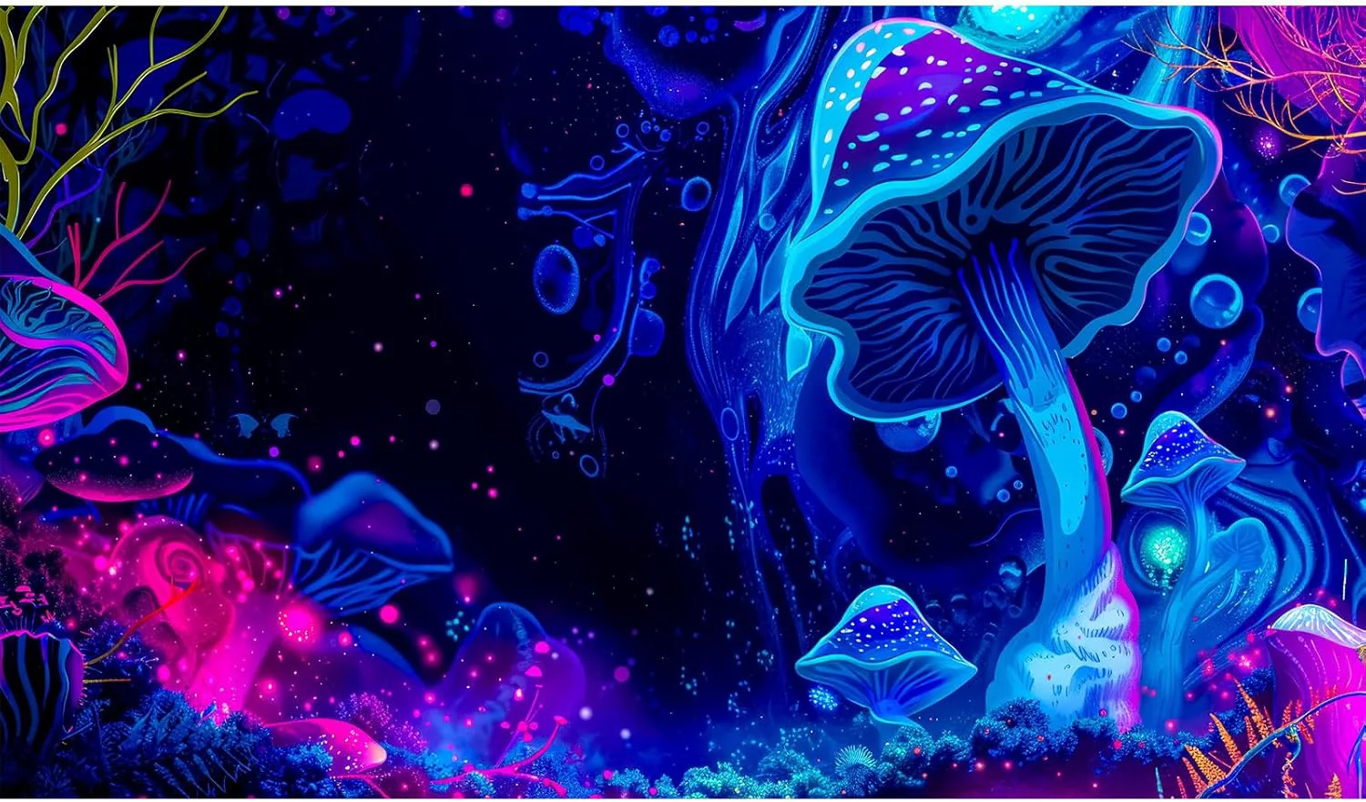 User-Friendly Fantasy Mushroom Forest Aquarium Background Abstract Cartoon Mushroom Reptile Tank Backgrounds Vibrant Jungle Mushrooms Theme Fish Tank Background Mushrooms Reptile Enclosure Backgrounds 60x24in Excellent
