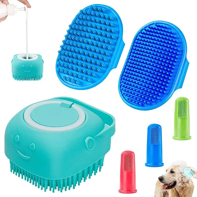 Fast Comotech 6PCS Dog Bath Brush Dog Toothbrush Adjustable Handle Shampoo Brush Scrubber for Short Long Haired Dogs Cats Effectively Solve Odor Stain Removal Problems Blue Blue Blue. About ThisOverview Stylish