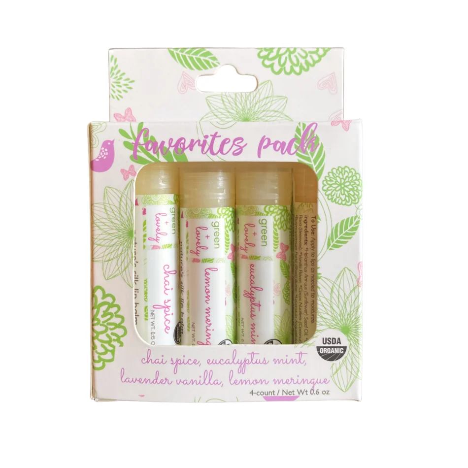 Solid Variety Lip Set - Organic Nature's Silk Lip Balm Recyclable
