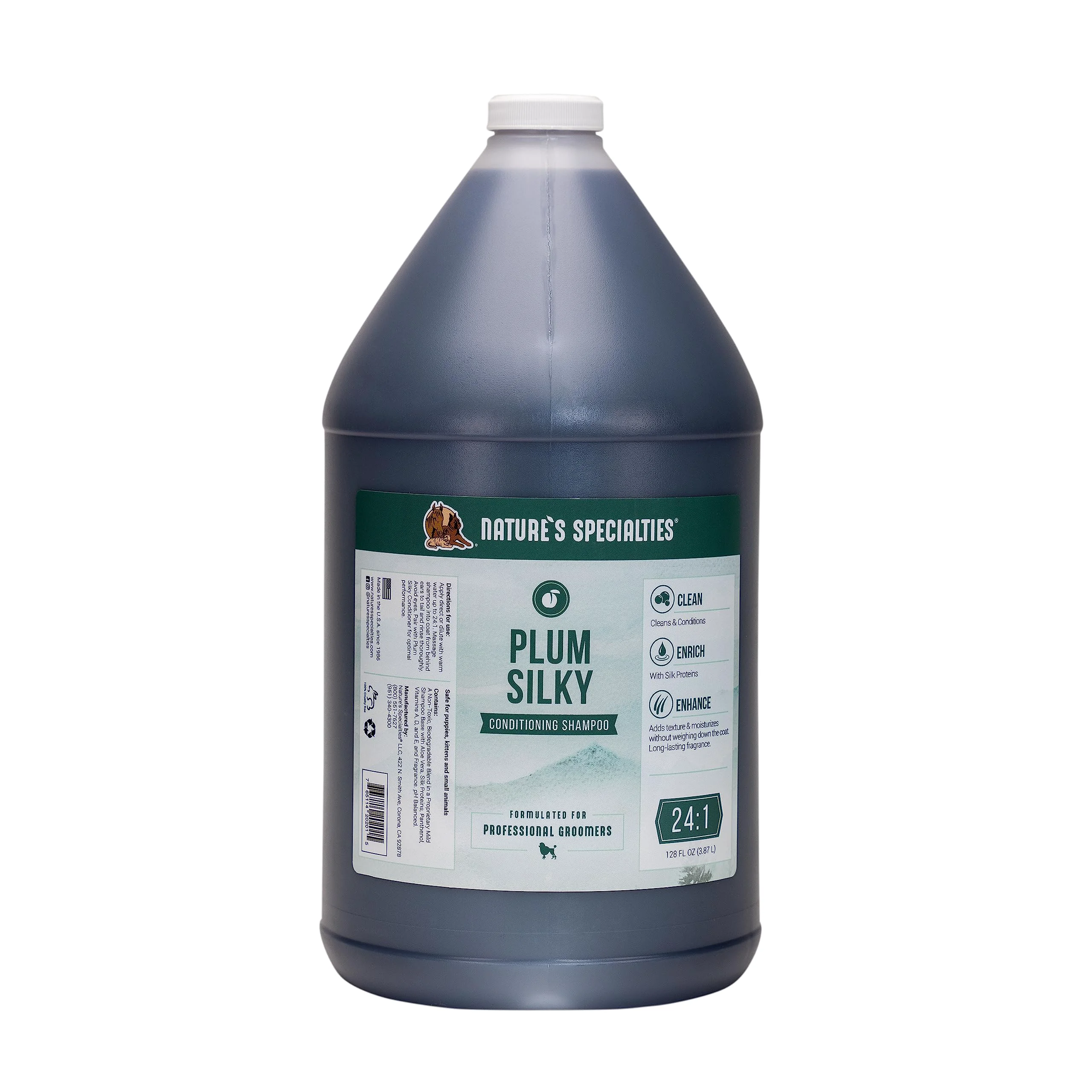 Clean Nature's Specialties Plum Silky Ultra Concentrated Dog Shampoo — Dilutes to 24 Gallons 1 gal Original