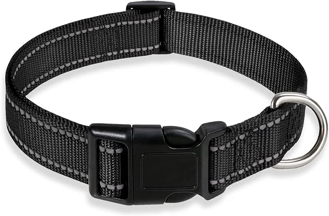 World-Class Reflective Dog Collar with Buckle Adjustable Safety Nylon Collars Efficient