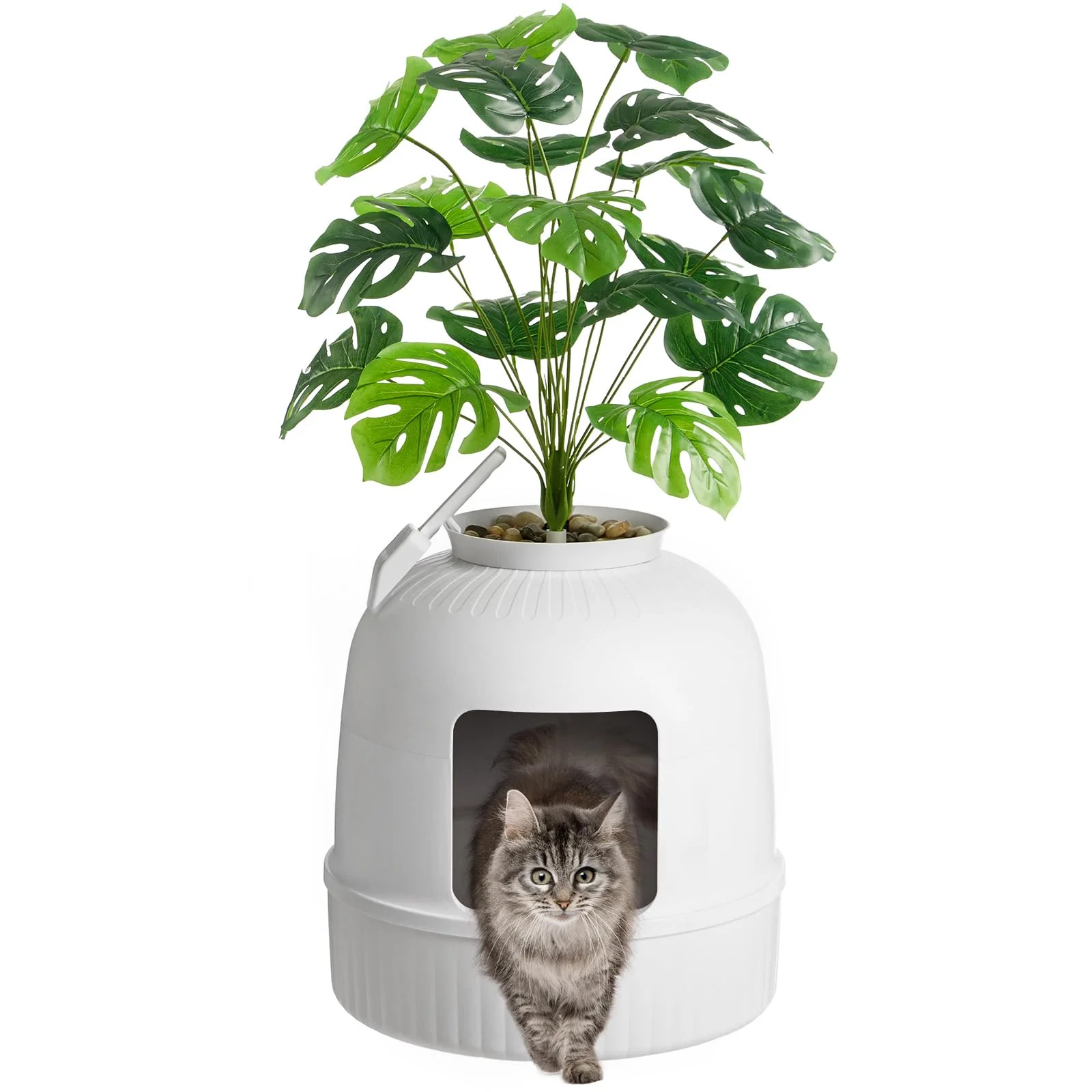 Original Lifewit Hidden Litter Box with Faux Plant — Odor Control Easy Clean Crafted