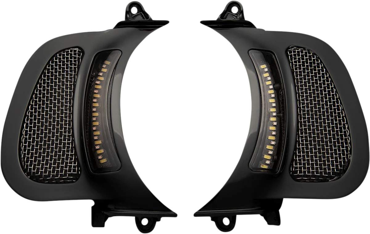 Excellent Custom Dynamics LED Vent Insert - Amber White - Black w Stainless Mesh CD-RG-V-AW2-B Dependable