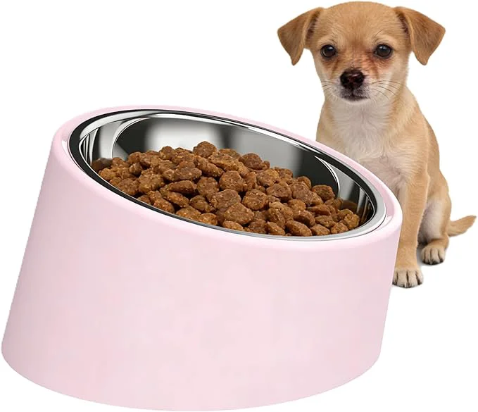 Traditional Pink d Dog Bowl Set - 15° Tilted Slow Feeder 3 Sizes 7 Colors Anti-Choking Design with Non-Slip Base - BPA- for Small Medium Large Dogs Pink m About ThisOverview Certified