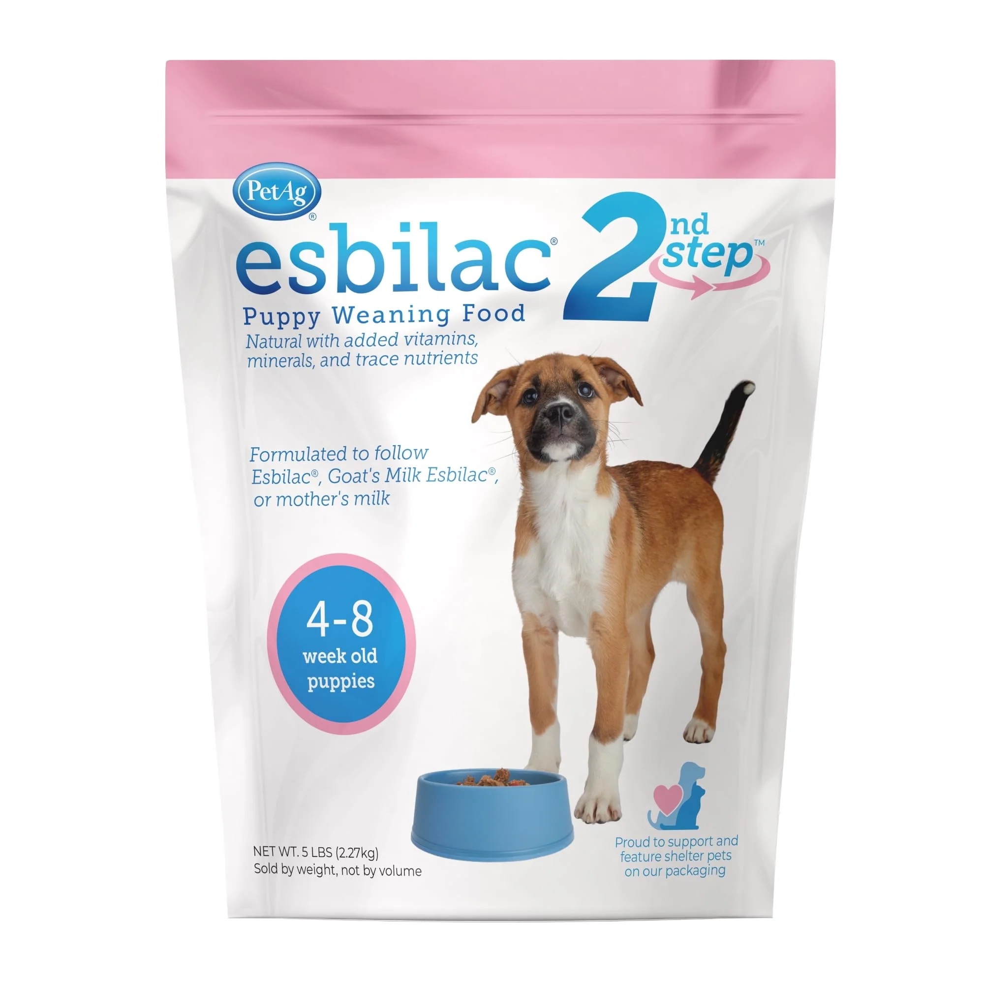 Detailed PetAg Esbilac 2nd Step Puppy Weaning Food - 5 lb Powdered Formula with DHA Natural Milk Protein Vitamins Optimized