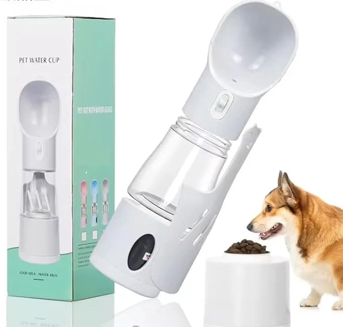 Reliable 4-in-1 Dog Water Bottle for Walking Travel – Leakproof Portable Pet Water Dispenser with Bowl Poop Bag Holder Shovel Reusable Easy One-Hand Use for Dogs Cats Hiking and Outdoor AdventuresAbout ThisOverview Lightweight