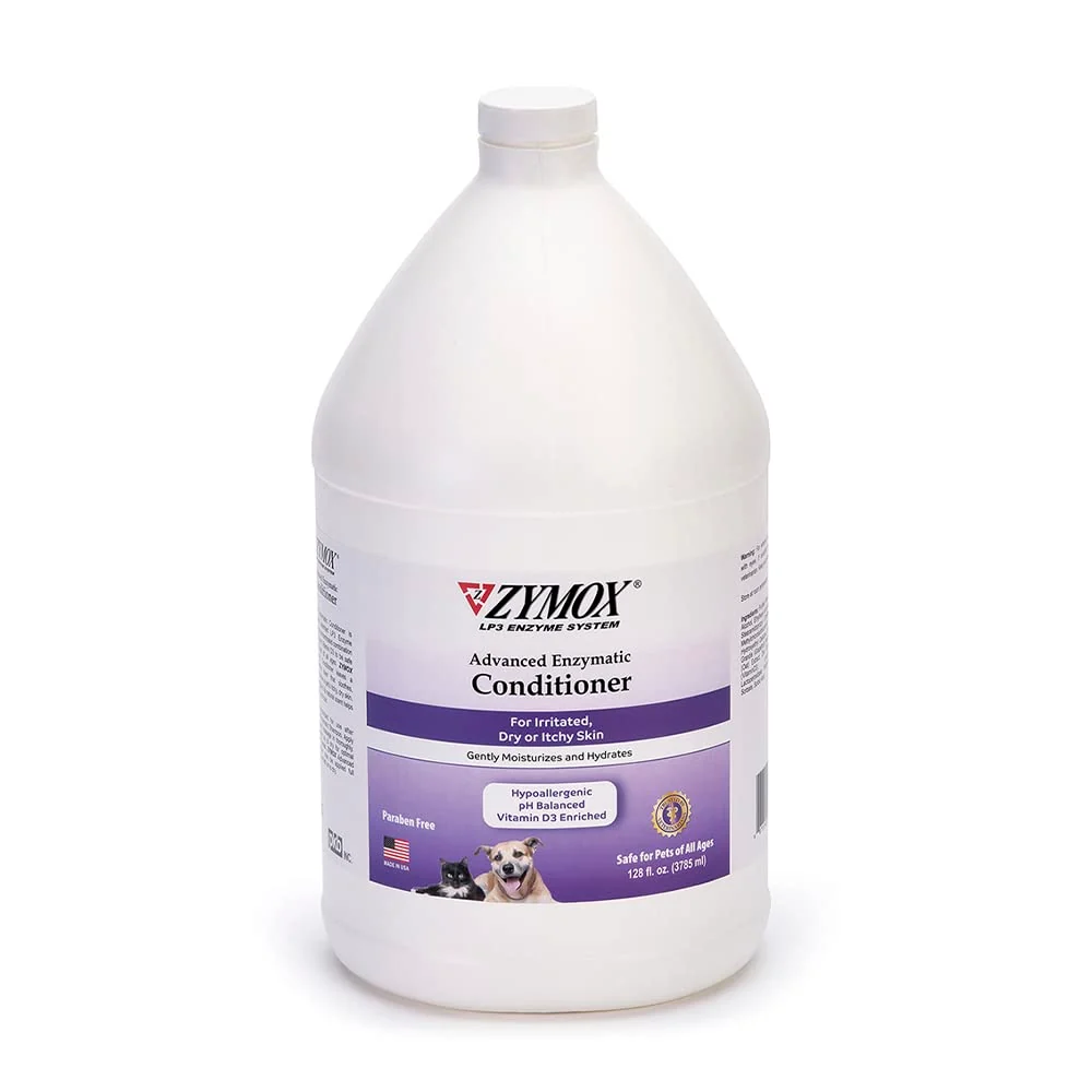 High-Quality ZYMOX Advanced Enzymatic Leave-On Conditioner 1 gal – For Pets All Ages Soothes Detangles Moisturizes Skin Coat Comfortable