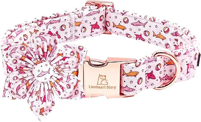 Soft Lionheart Glory Shark Print Pink Collar Natural