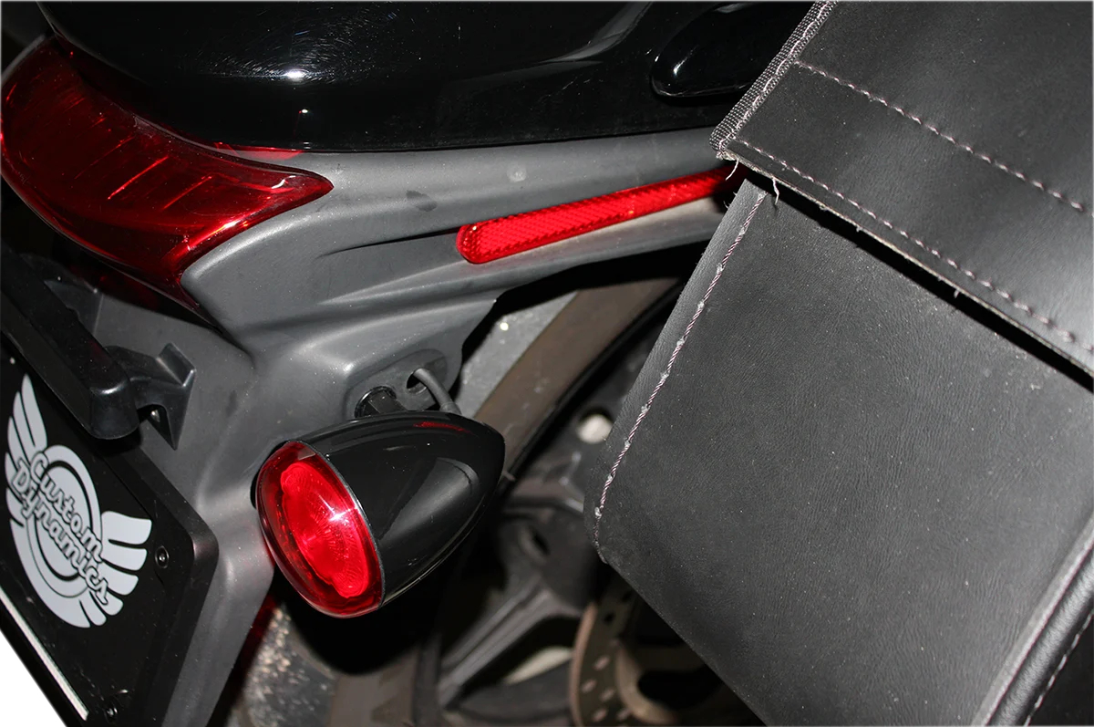 Fine Custom Dynamics ProBEAM Universal Turn Signals - Gloss Black Red PB-UNV-RTS-R-B Secure
