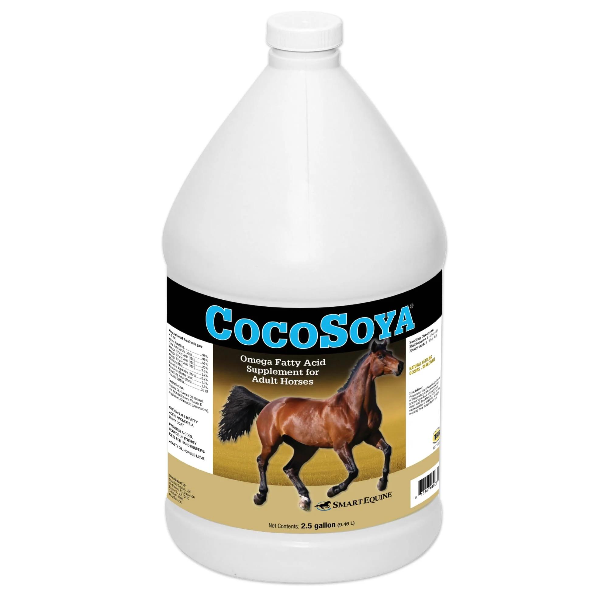 First-Class SmartEquine CocoSoya Oil Skin Coat Shine for Horses Omega Fatty Acids 2.5 Gallon Proven
