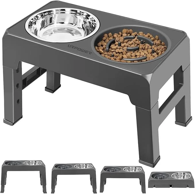 Trusted URPOWER Raised Dog Bowls 4 Height Adjustable d Bowl Stand with Stainless Steel Water Bowl Non-Slip Dog Food Bowls Stand for Small Medium Large Dogs and PetsAbout ThisOverview Easy-to-Use