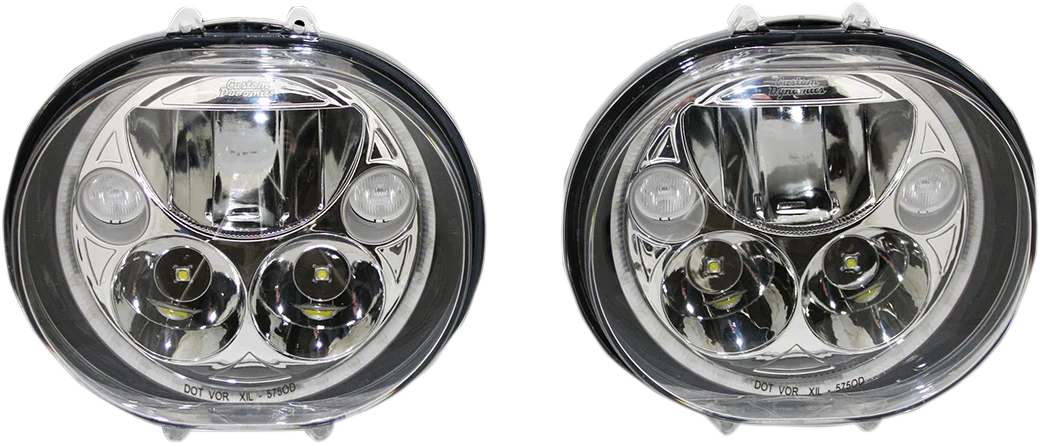 Easy-to-Use Custom Dynamics LED Headlight - 5-3 4 - Chrome - Pair CDTB-575OV-C Genuine