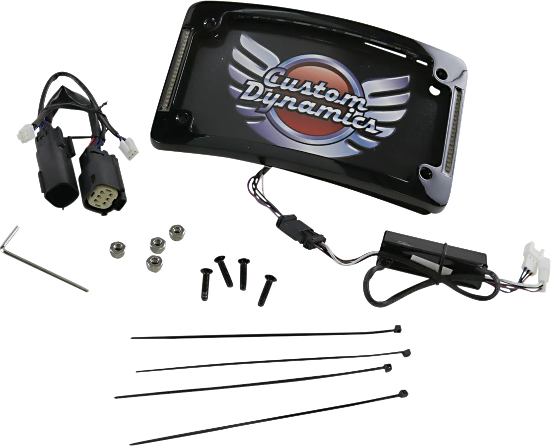 Effective Custom Dynamics Curved License Plate Frame - Black TF06-BCM-B Breathable