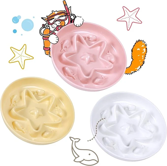 World-Class 3 Pcs Cat Slow Feeder Bowl – Whisker Friendly Melamine Puzzle Feeding Cat Bowl for Slow Eating – Wet Dry Food – Dishwasher Safe Lightweight Non-Slip Buttercream Coral Pink Shell White 6.3'' About ThisOverview Carefully Designed