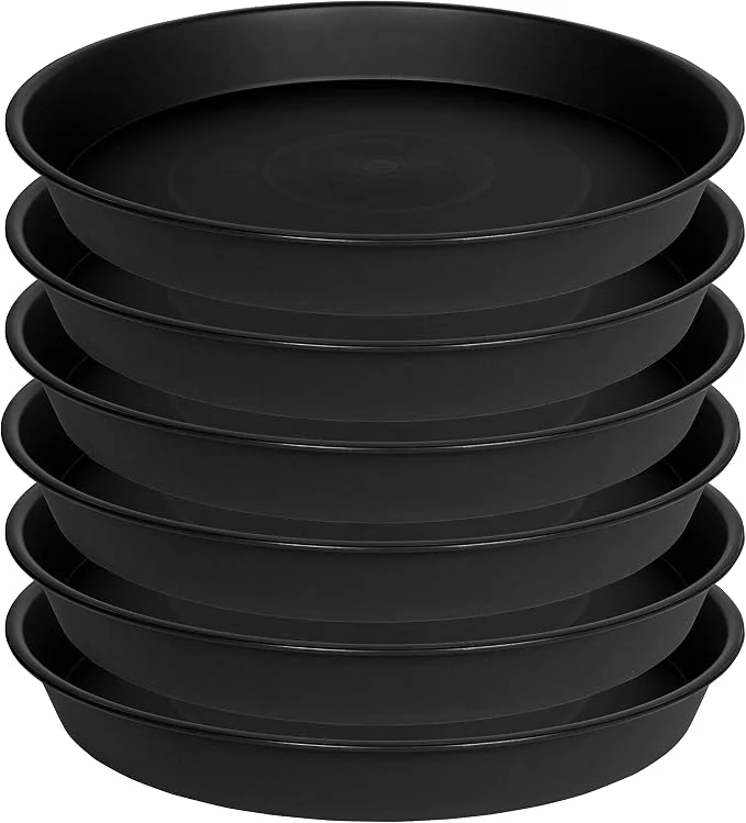 Exceptional 6 Pack of 8 inch Plant Saucer Heavy Duty Plastic Plant Water Tray Pebble Tray High-Performance