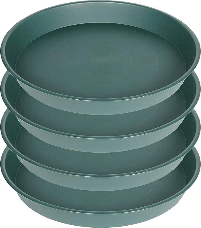 Crafted 4 Pack of 18 19 inch Plant Saucer Drip Tray Heavy Duty Large Deep Plant Saucers Fast