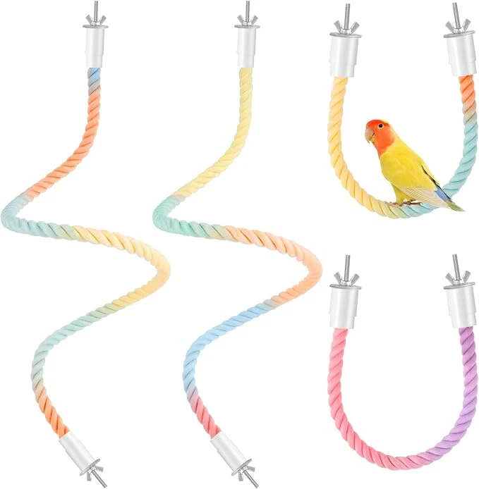 Dependable Bird Perch Rope Interactive Birds Cage Accessories Versatile