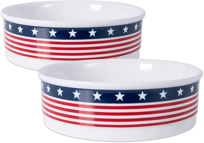 Artisan Bone Dry Ceramic Food Water Bowls for Pets Non-Slip for Secure Less