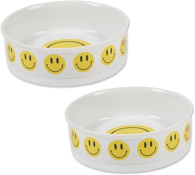 Effective Bone Dry Ceramic Food Bowls Non-Slip Dishwasher Safe Large Set 7.5x2.4 Smiley Face 2 CountAbout ThisOverview Professional