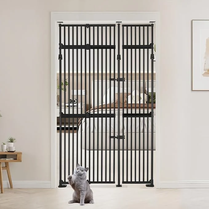 World-Class unipaws 86 High Extra Tall Cat Gate Auto Closing and No Drilling Safety Gate Convenient
