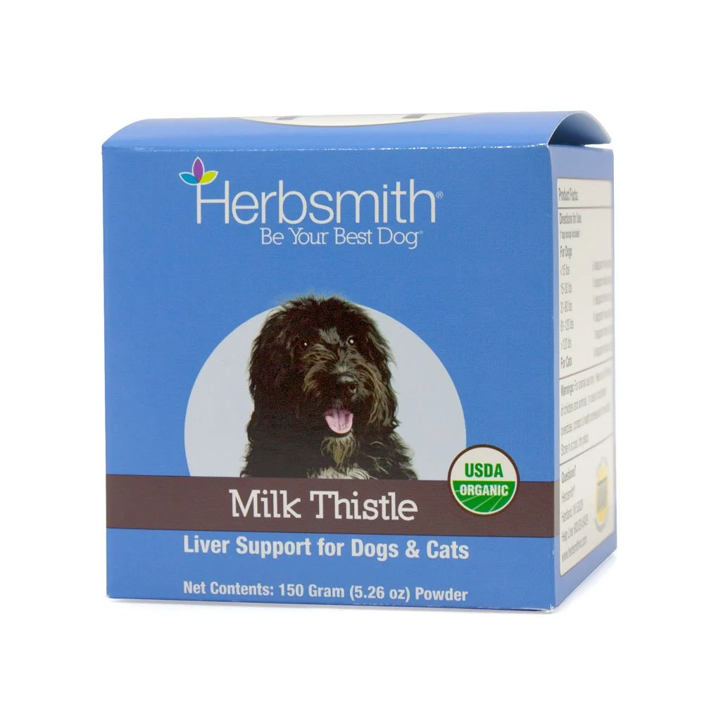 Comfortable Herbsmith Organic Milk Thistle for Dogs Cats – Liver Support Powder Made in USA Fine Crafted