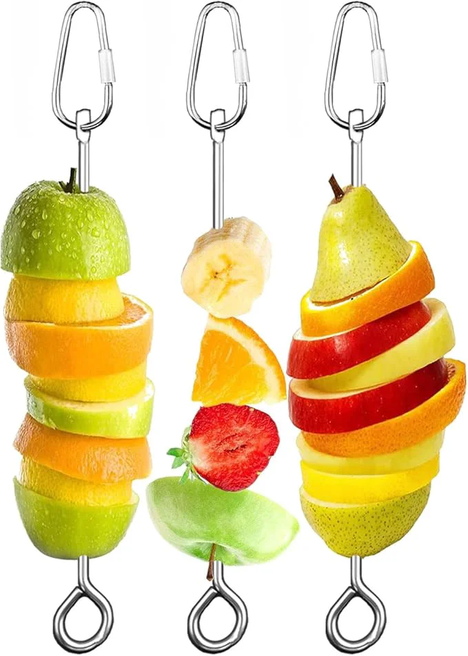 Contemporary Bird Cage Food Holder Parrot Fruit Vegetable Skewer Bird Cage Feeder Foraging Original