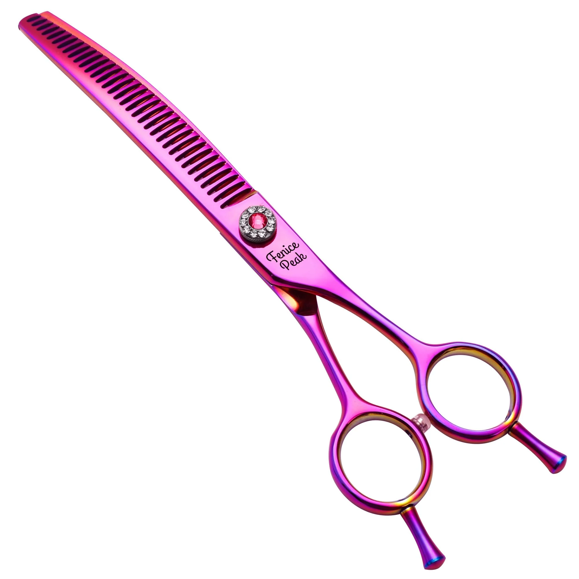 Verified Fenice Peak Professional Dog Grooming Scissors – 7in Curved Chunker 440C Steel Trusted