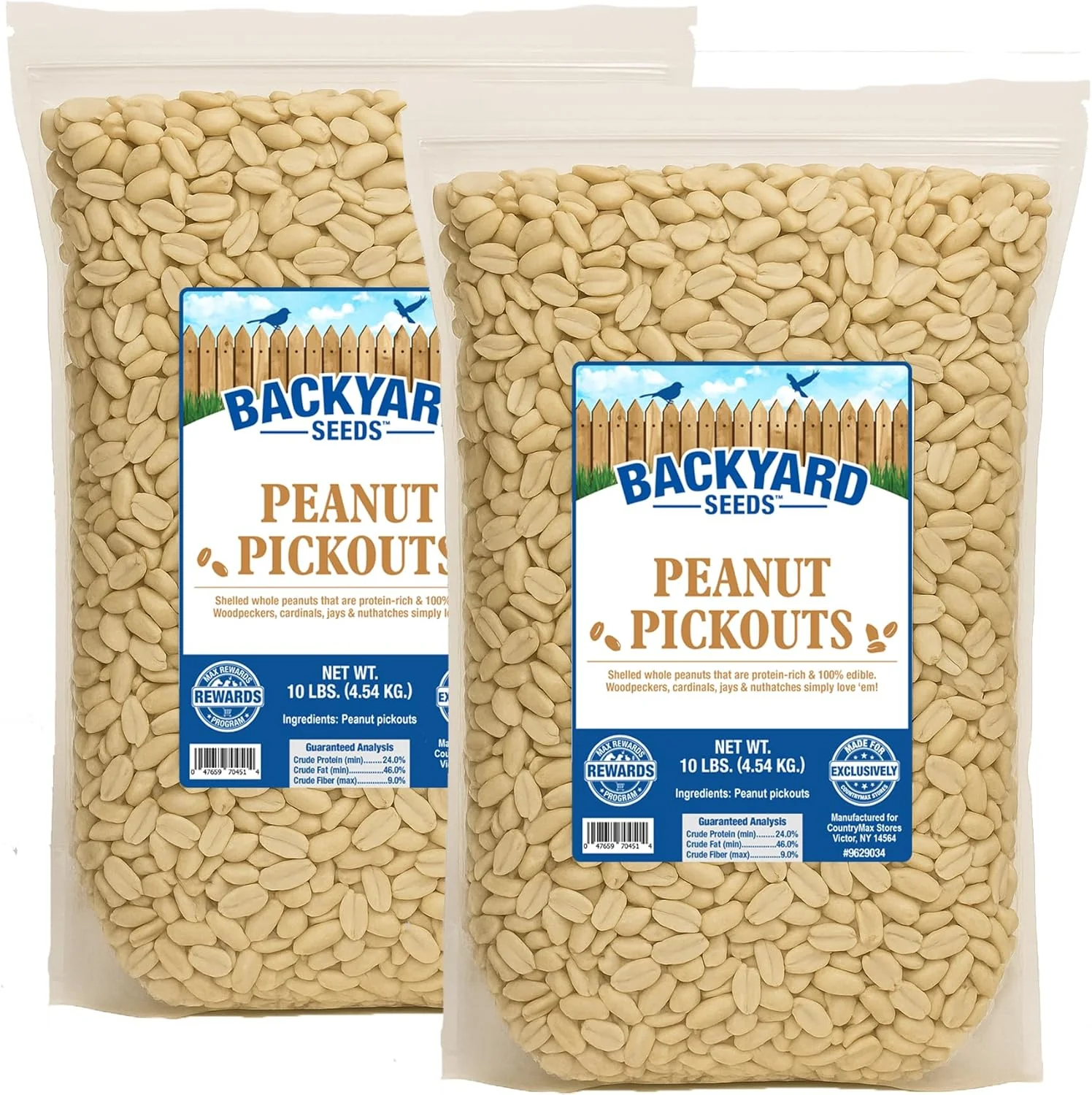 Comfortable Backyard Seeds Shelled Whole Peanuts for Woodpeckers Birds Squirrels Wildlife – Premium Wild Animal Food - No Skins No Waste 20 Pounds Professional