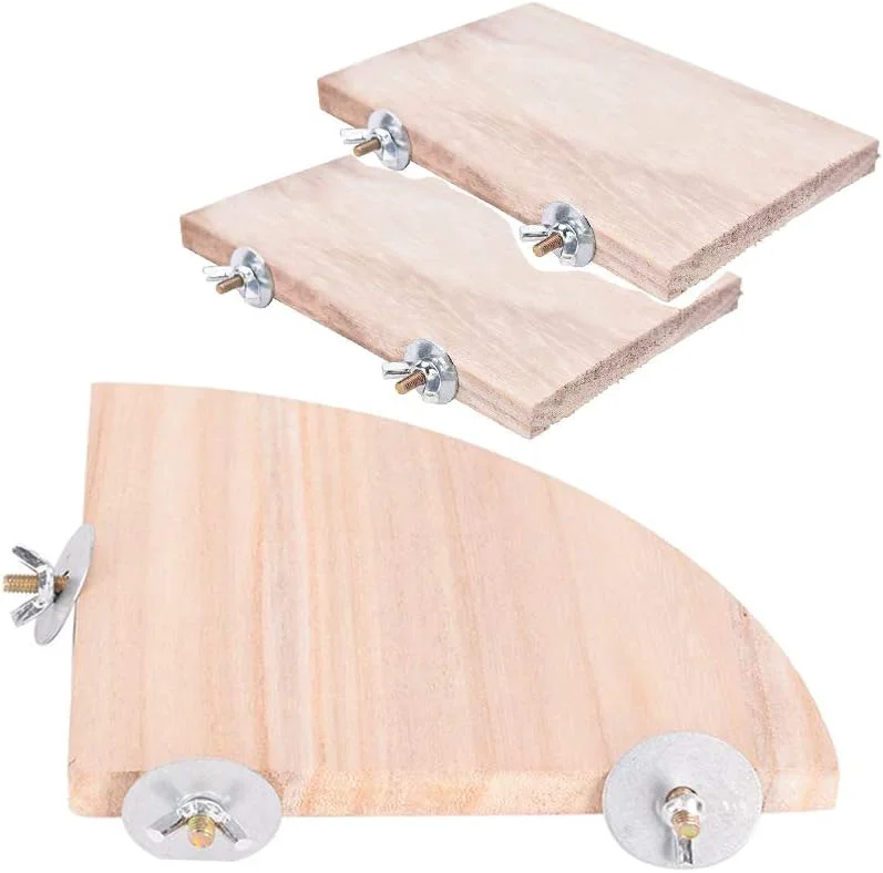 Top-Quality Parrot Cage Perch Wooden Platform Stand Cage Perches Tree Springboard Corner Shelf Laddered Hanging Swing Natural Wood Branches for Parakeets Bird Chinchilla Hamster Guinea Squirrel Hedgehog Fine Crafted