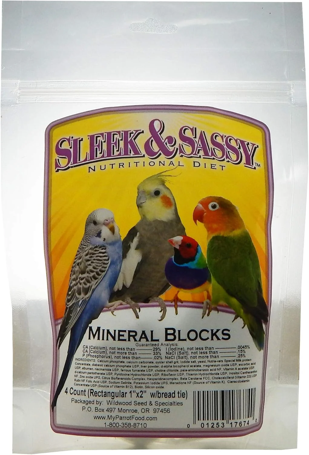 Effective SLEEK SASSY Mineral Blocks 1 x2 for Birds 4 Ct. Functional