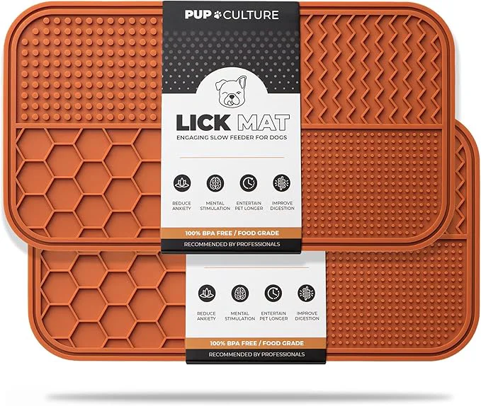 High-Grade Pup Culture Dog Lick Mat for Dogs 2 Pack Feeding Pad for Anxious Pets Plus 4 Different Puzzles for Mental Stimulation for Dogs - Supports Mental Dental and Digestive Health - Heavy DutyAbout ThisOverview Fashionable