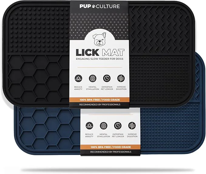 Clean Pup Culture Dog Lick Mat for Dogs 2 Pack Feeding Pad for Anxious Pets Plus 4 Different Puzzles for Mental Stimulation for Dogs - Supports Mental Dental and Digestive Health - Heavy DutyAbout ThisOverview Advanced