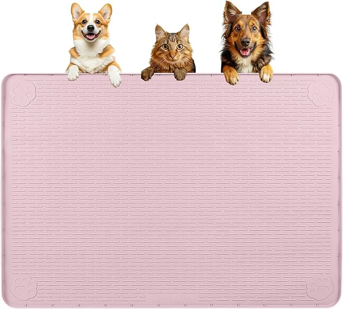 Trendy Dog Food Mat Extra Large 40 x 28 Silicone Pet Feeding Mat with Raised Edge Pet Placemat for Small Medium and Large Pets Non-Slip Easy to Clean Pink About ThisOverview Healthy