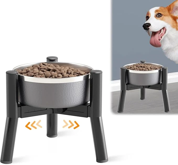 Top-Quality SHAINFUN Adjustable d Dog Bowls Stand Compatible with 6 to 8 inch Wide Raised Stand with Metal Material for Medium and Small Sized Dogs Bowl Not Included About ThisOverview Premium