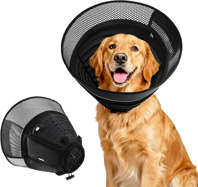 Eco-Friendly Inflatable Dog Cone for Dogs After Surgery Soft Adjustable Elizabethan Collar Recyclable
