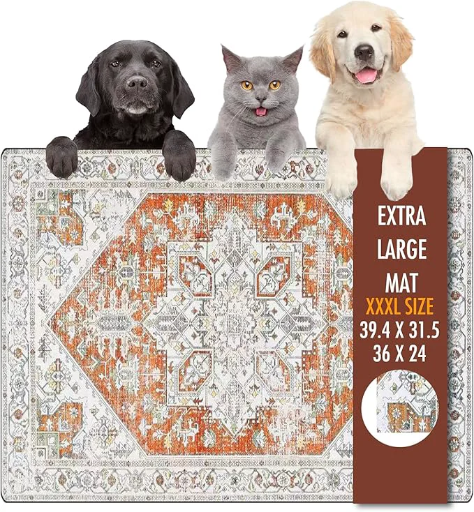 World-Class Dog Food Mat 36 x 24 Extra Large Absorbent Dog Mat for Food and Water Non Skid Cat Bowl Mat No Stains Quick Dry for Pet Water Dispenser Pet Supplies for Messy DrinkersAbout ThisOverview High-Grade