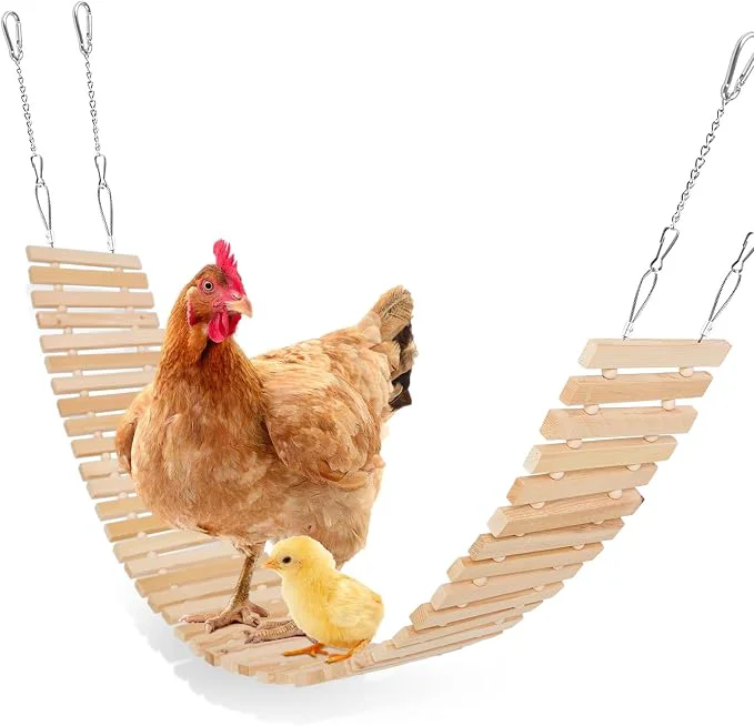 Eco-Friendly Jorewood Chicken Coop Toy Natural Wooden Chicken Swing Bridge Toys Innovative